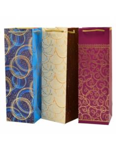 Torebka ozdobna 36x12x11cm butelkowa AL-2 mix