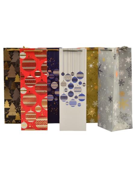 Torebka ozdobna 36x12x11cm butelkowa AL-2 mix