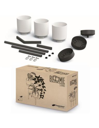 Kwietnik metalowy 3 kwiaty Bloomie biały 54x49x80,5cm IKD3L