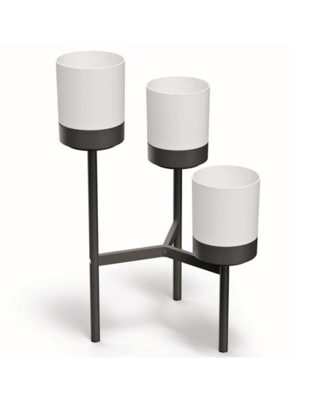 Kwietnik metalowy 3 kwiaty Bloomie biały 54x49x80,5cm IKD3L
