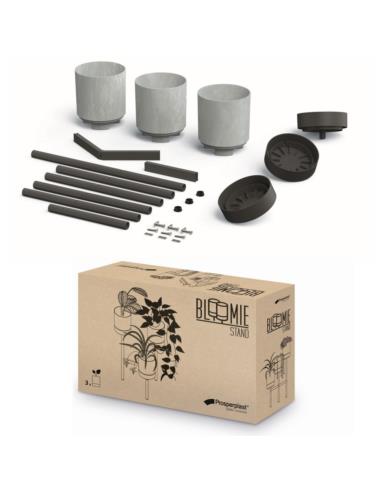 Kwietnik metalowy 3 kwiaty Bloomie beton 39,5x42x120cmIKD3L