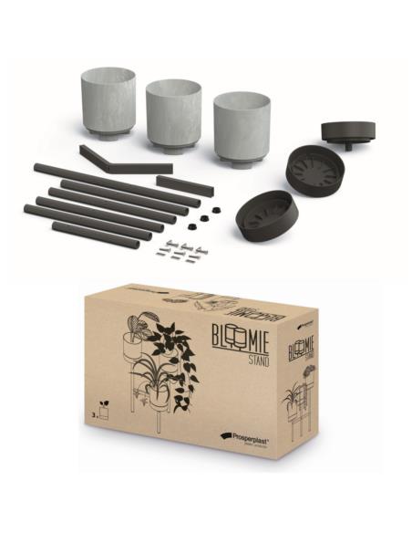 Kwietnik metalowy 3 kwiaty Bloomie beton 39,5x42x120cmIKD3L
