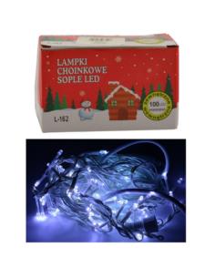 Lampki choinkowe sople 100 LED białe zimne