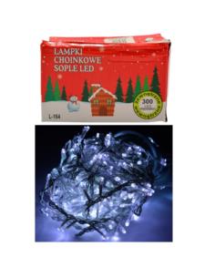Lampki choinkowe sople 300 LED białe zimne