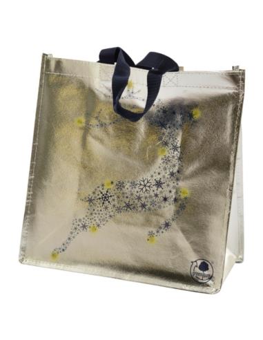 Torba na zakupy PP Jelonek srebrny świąteczna 34x34x18cm
