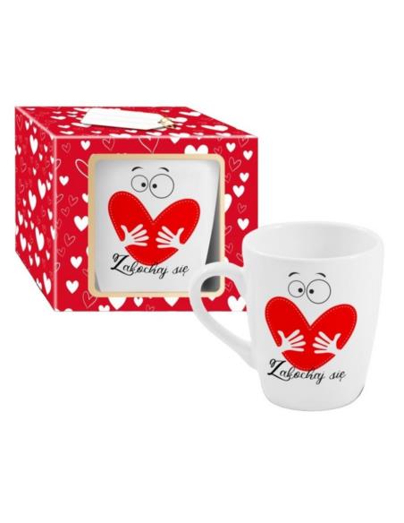 Kubek ceramiczny 300ml baryłka Walentynki "Zakochaj się"