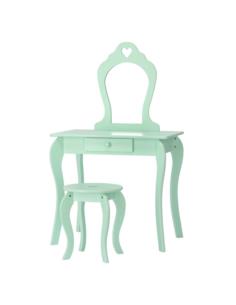 Toaletka z lustrem + taboret mięta 3549