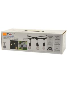 Girlanda ogrodowa czarna 5mb 10 oprawek E27 VT-7135