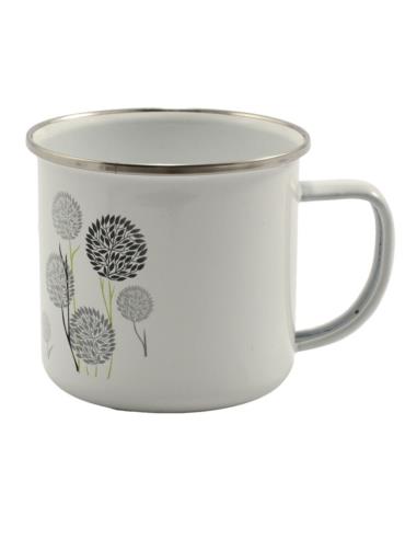 Kubek emalia  9cm dmuchawce/kwiaty mix