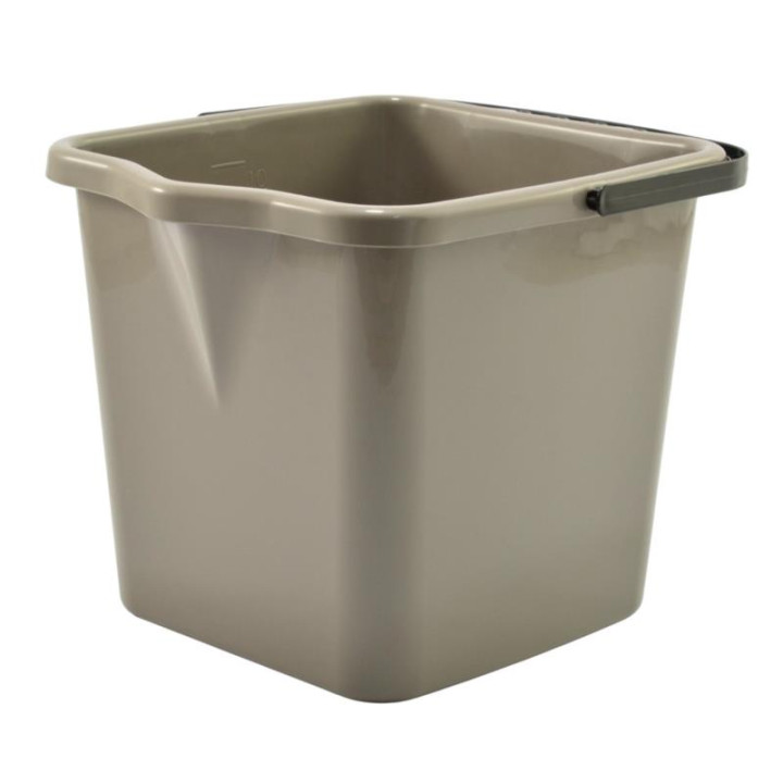 Wiadro 12L plastikowe kwadrat beż 828-00 mix
