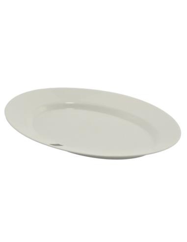 Półmisek szklany Blanca 36cm biały szkło hartowane