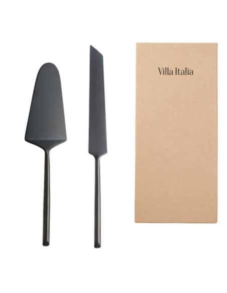 Nóż + łopatka do ciasta Nero CE213 Villa Italia