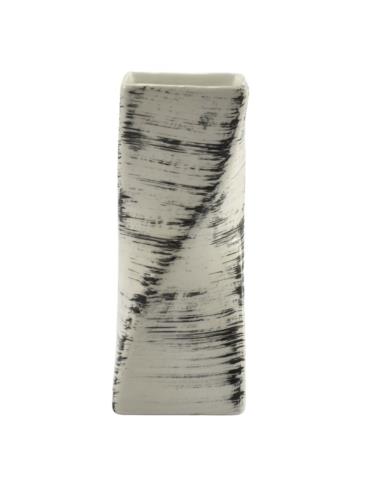 Wazon ceramiczny skrętny biało-czarny 18,5x7cm W16