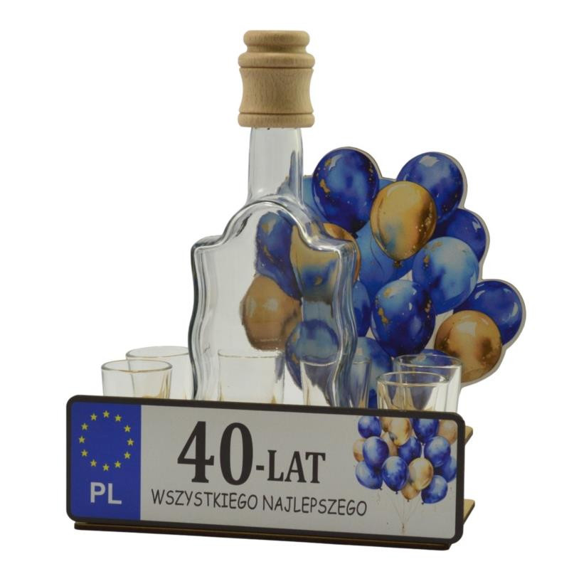 Karafka szklana Tablica Rejestracyjna-Cyfra 839 mix