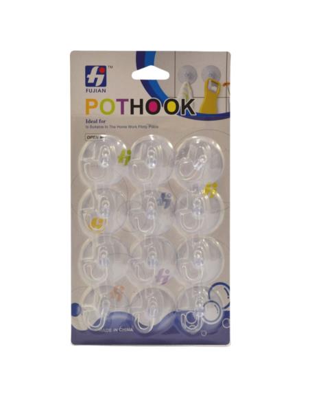 Wieszak samoprzylepny plastik 12 sztuk