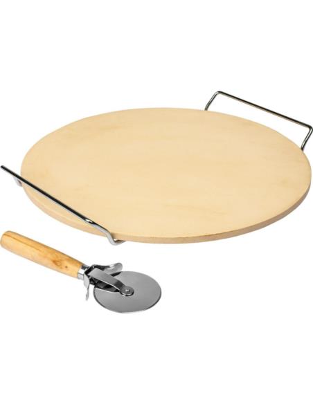 Kamień do pizzy +stojak +nóż 33cm 312009
