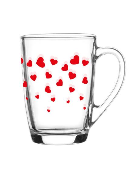 Kubek szklany 300ml Ala serduszka