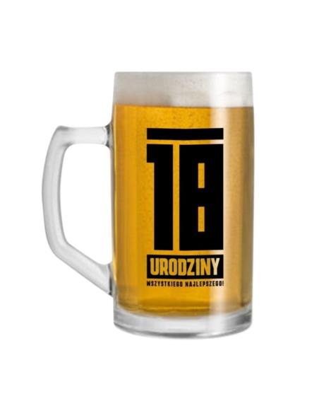 Kufel szklany 500ml 18 urodziny