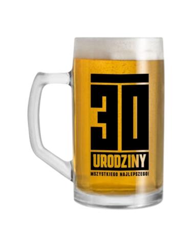 Kufel szklany 500ml 30 urodziny