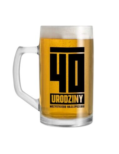 Kufel szklany 500ml 40 urodziny