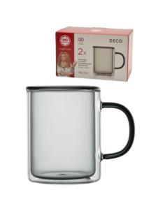 Kubki termiczne Deco czarny 2 sztuki 300ml podwójne ścianki