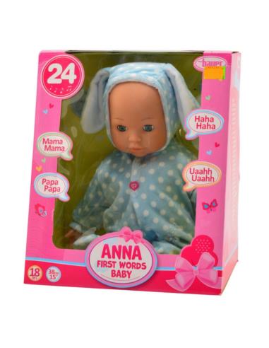 Lalka bobas Anna pierwsze słowa 38cm 93822AD królik