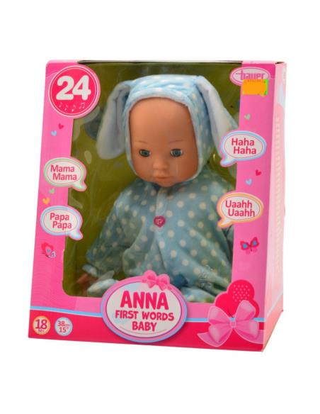 Lalka bobas Anna pierwsze słowa 38cm 93822AD królik