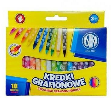 Kredki grafionowe okrągłe ASTRA 18 kolor