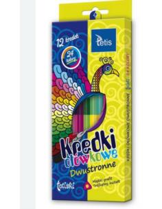 Kredki Tetiski trójkątne dwustr.12sz/24k