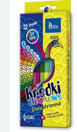 Kredki Tetiski trójkątne dwustr.12sz/24k