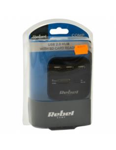 HUB USB 2.0 3 portowy z czytnikiem kart pamięci KOM1020