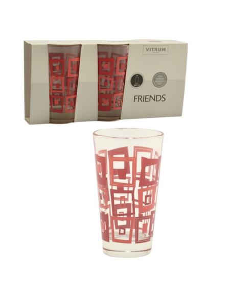 Szklanki 360ml 3szt Friends wysokie