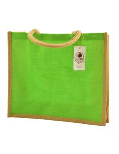 Torba na zakupy z juty front zielony 40x35x15cm