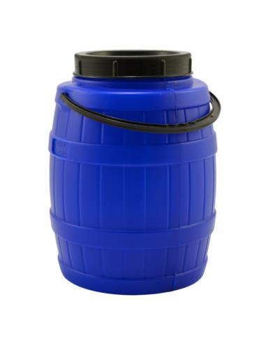Beczka plast. 12L z uchwytem biała/niebieska mix