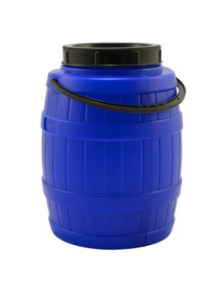 Beczka plast. 12L z uchwytem biała/niebieska mix