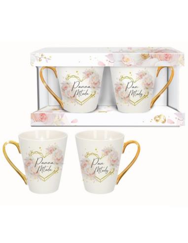 Kubki 2szt 290ml ceramiczne Ślub Panna Młoda/Pan Młody