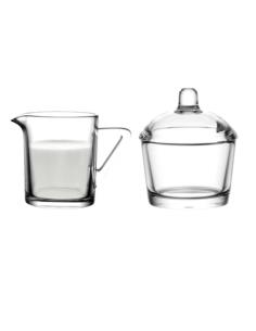 Cukiernica szklana z pokrywką Glossy 210ml z mlecznikiem 200ml