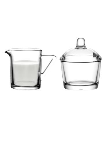 Cukiernica szklana z pokrywką Glossy 210ml z mlecznikiem 200ml
