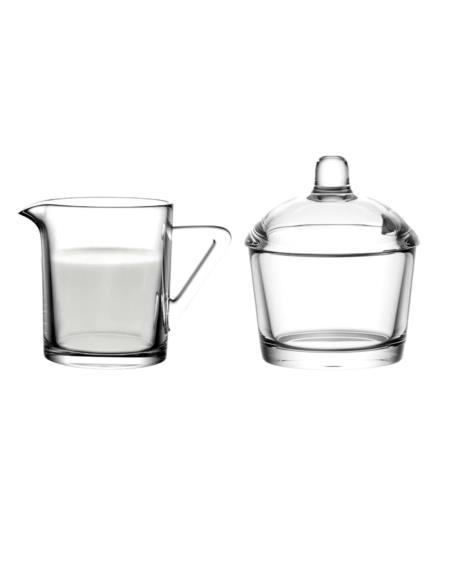Cukiernica szklana z pokrywką Glossy 210ml z mlecznikiem 200ml