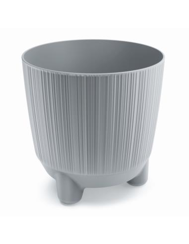 Doniczka Ryfo N 17cm jasny szary na nóżkach DRF170N