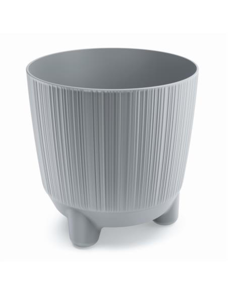 Doniczka Ryfo N 17cm jasny szary na nóżkach DRF170N