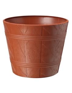 Doniczka drewnopodobna 2 fi 22cm h:19cm terrakota 0901