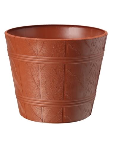 Doniczka drewnopodobna 2 fi 22cm h:19cm terrakota 0901