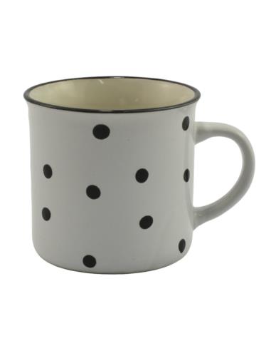 Kubek ceramiczny 470ml biały w kropki KK276
