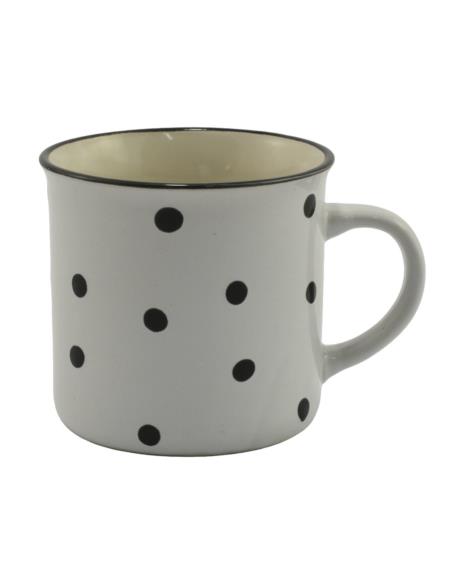 Kubek ceramiczny 470ml biały w kropki KK276