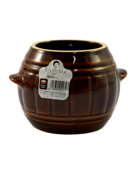 Beczka kamionka 1,0L mała h:11,5cm