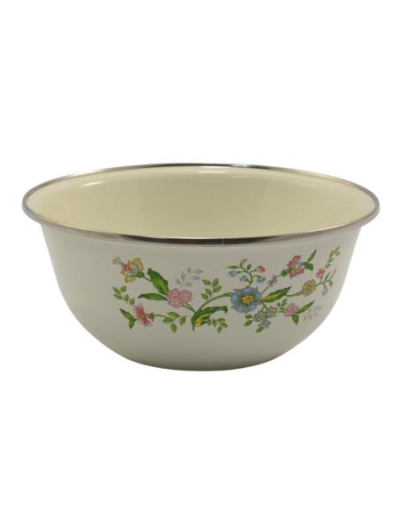 Miska emaliowana 16cm Kwiaty