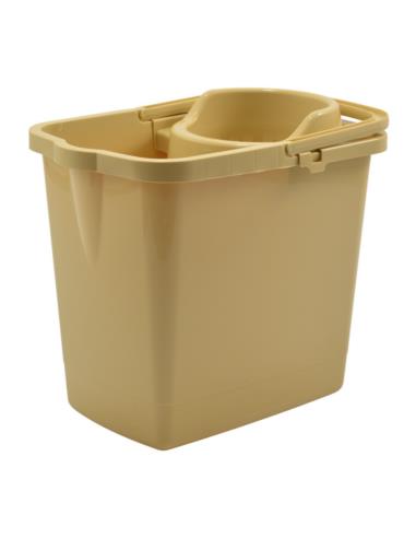 Wiadro 10L Bentom z wyciskaczme prostokątne beż