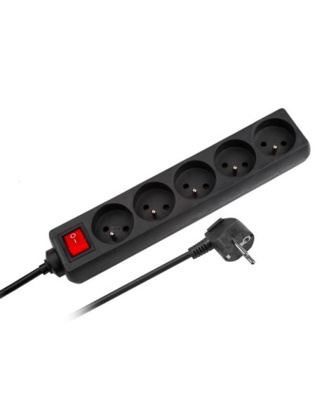 Listwa zasilająca Rebel 5 gniazd 1,5m czarna URZ3061-1.5