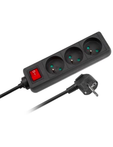 Listwa zasilająca Rebel 3 gniazd 5m czarna URZ3197-5B
